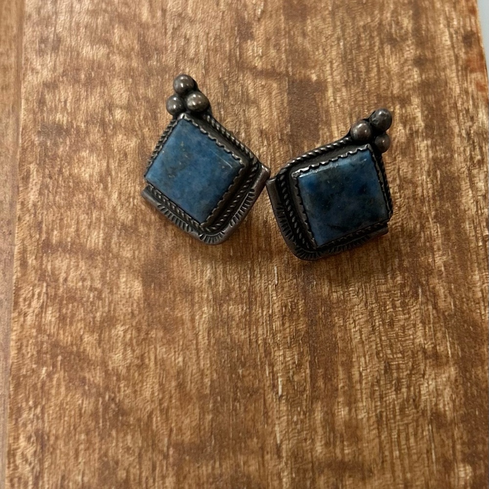 Vintage Native American Blue Stone Earrings